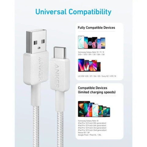 Anker A81H6H11 322 Usb-A To Usb-C Braided Cable 6Ft