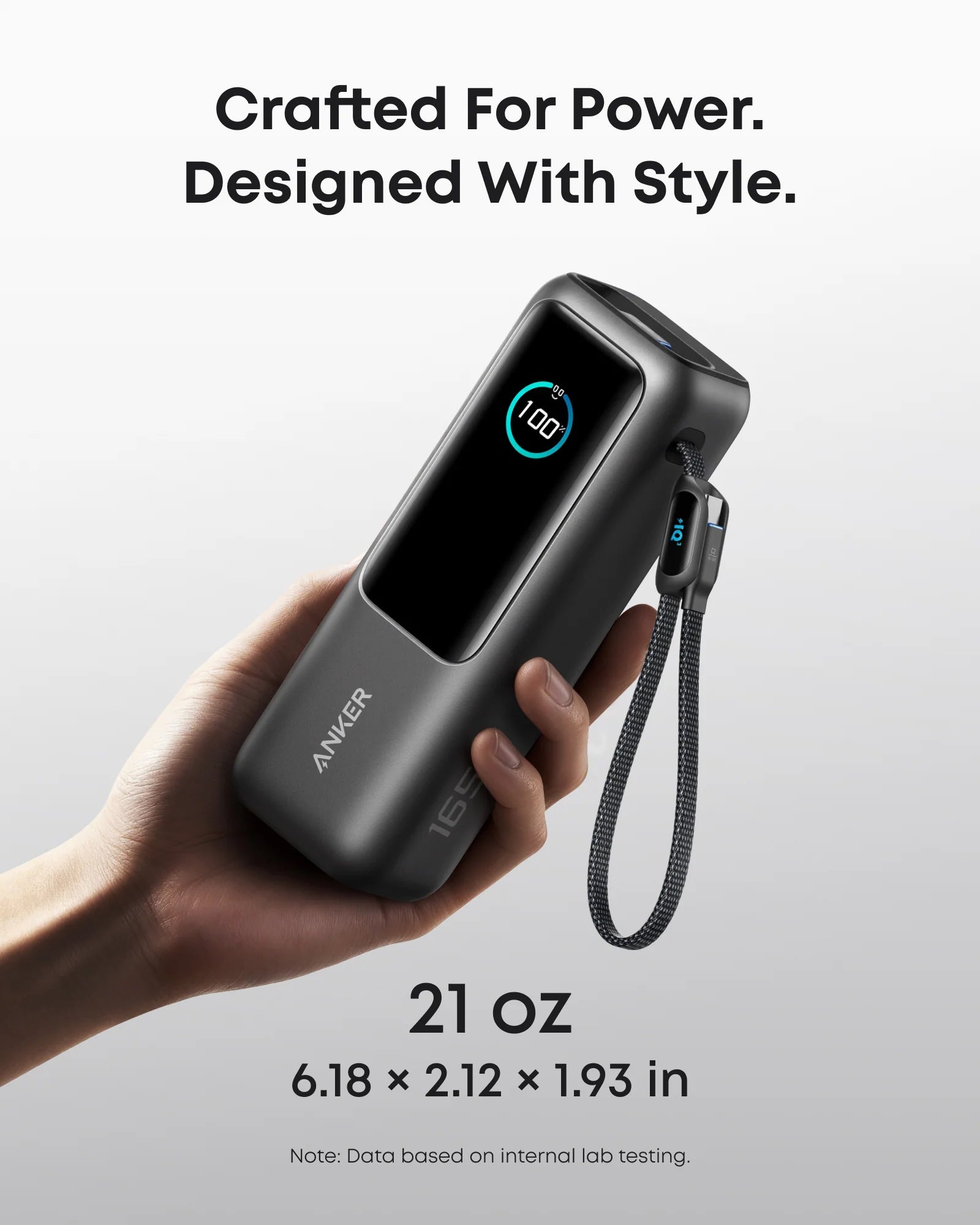 Anker Zolo Power Bank 25K 165W Built-In And Retractable Cables A1695H11