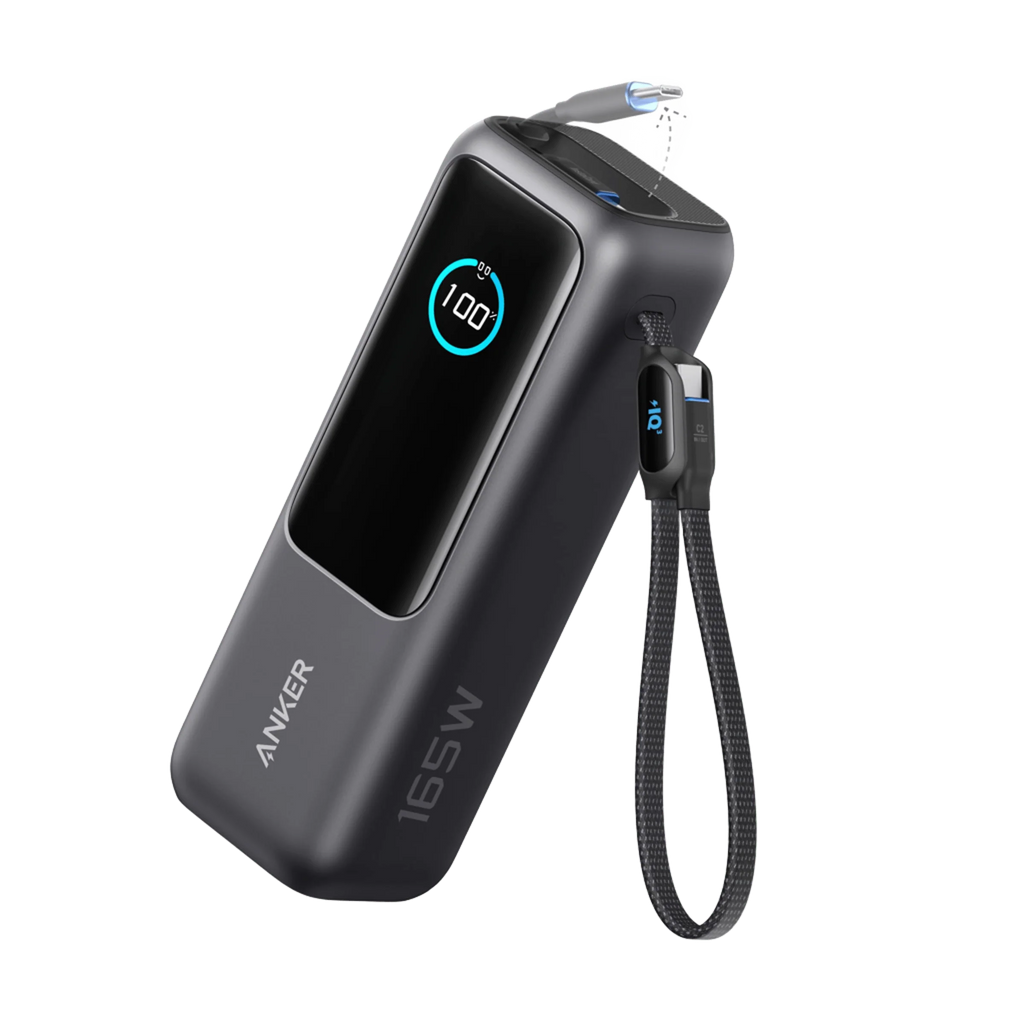 Anker Zolo Power Bank 25K 165W Built-In And Retractable Cables A1695H11