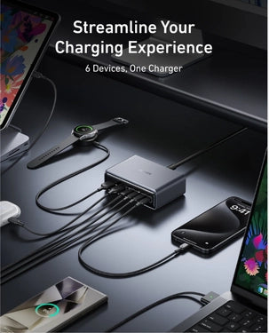 A2683V41 Anker Super Charged Multi Port Desktop Charging Station 200W 4 Usb C 2 Usb
