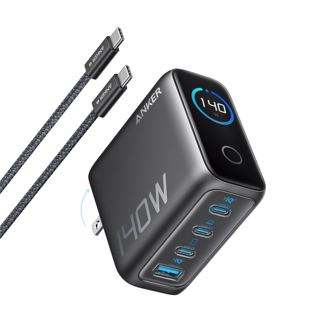Anker Charger (140W, 4-Port, PD 3.1) with USB-C Cable - B2697KZ1