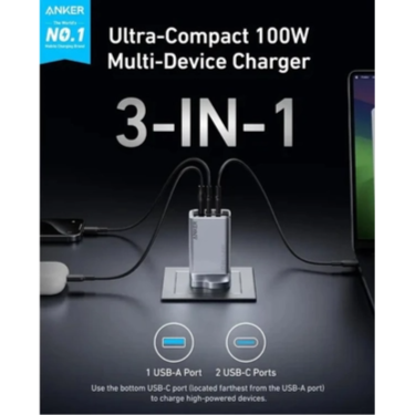 A2688241 Anker Prime 3-Port Multi-Device Charger 100W Pd/Gan Black