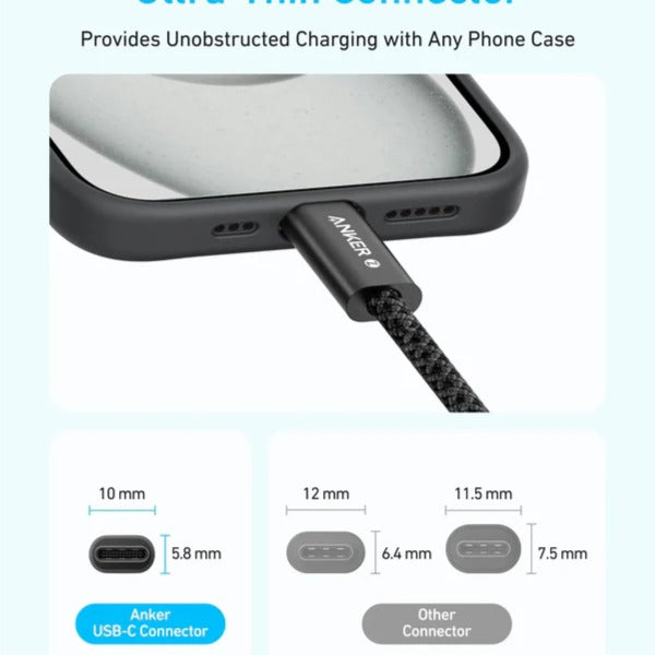 Anker A82E2 Zolo Usb C To Usb C 240W Braided Fast Charging Cable 6Ft